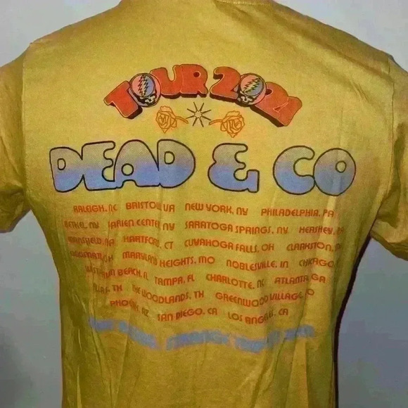Dead & Co 2021 Tour Shirt Yellow Concert Size Medium Grateful Dead - Picture 2 of 4